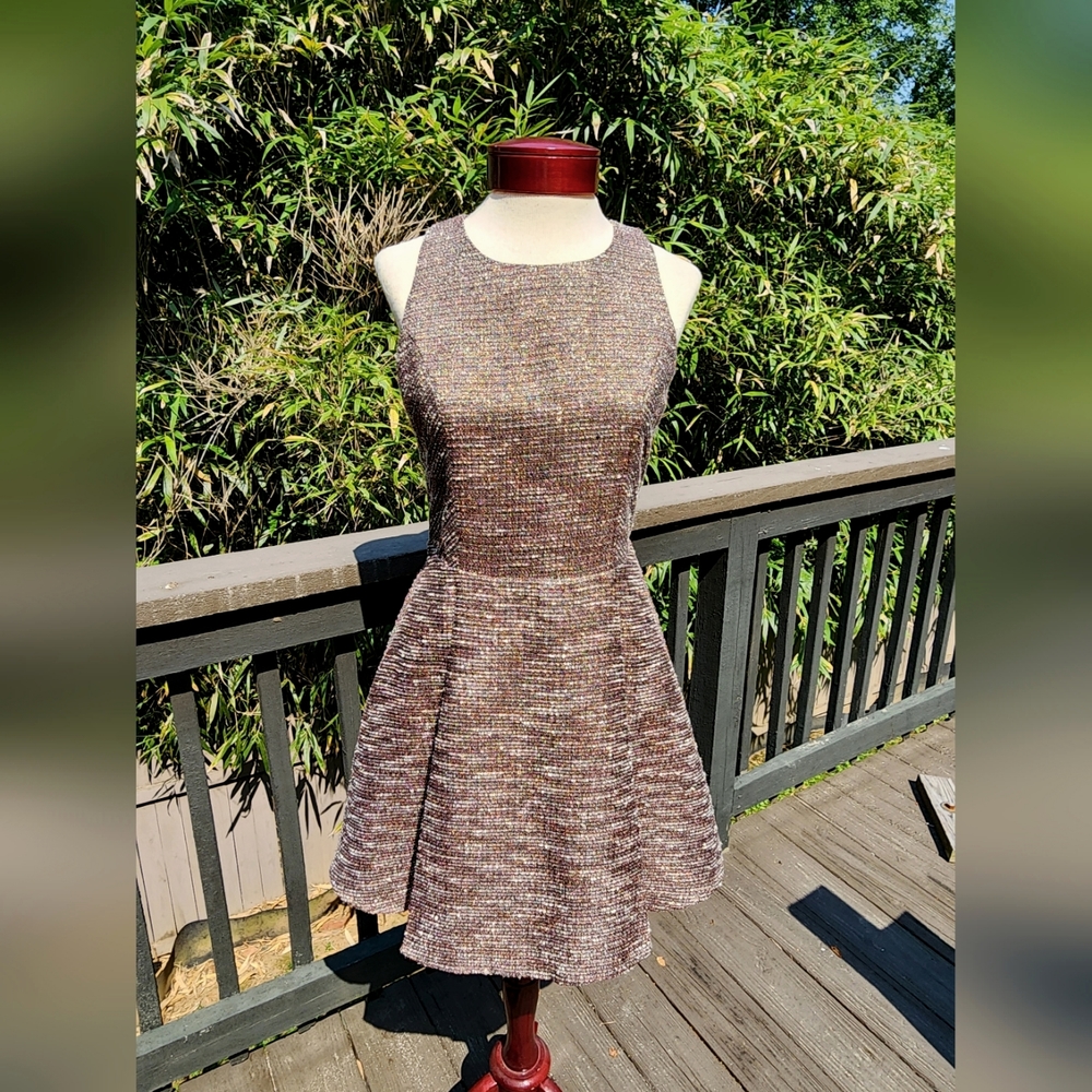 Tweed Cutout Cocktail Dress